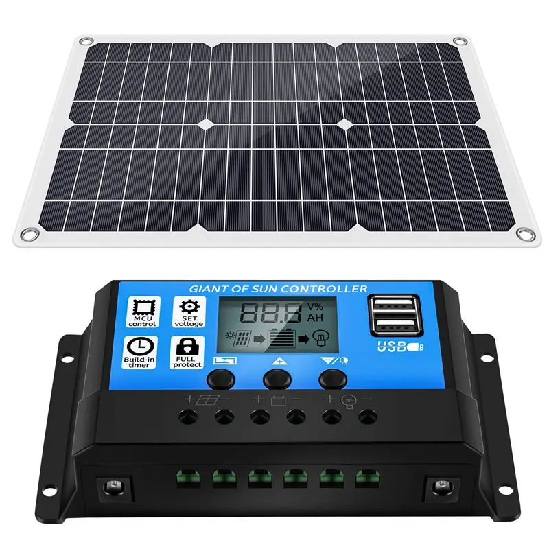 A69E180W Solar Panel Kit 12V With Controller For Caravan Boat RV