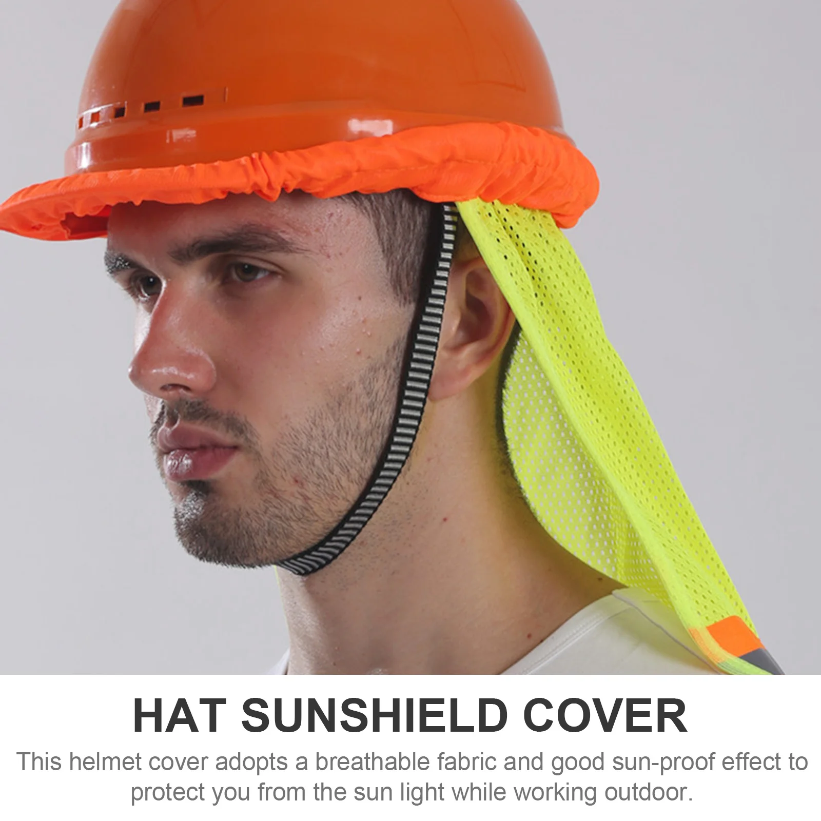 

2 Pcs Reflective Hat Cover Safety Hard Neck Shield Mesh Sun Shade Protector Yellow from Man