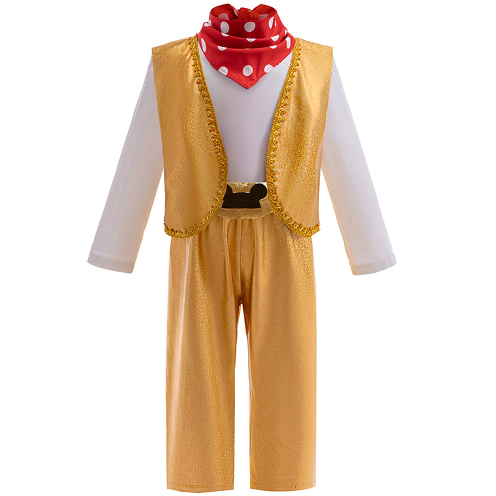 

4Pcs Boys Halloween Cowboy Cosplay Costume Cartoon Character Costume Long Sleeve Shirt Top+Waistcoat+Pants Set Dress Up Costume