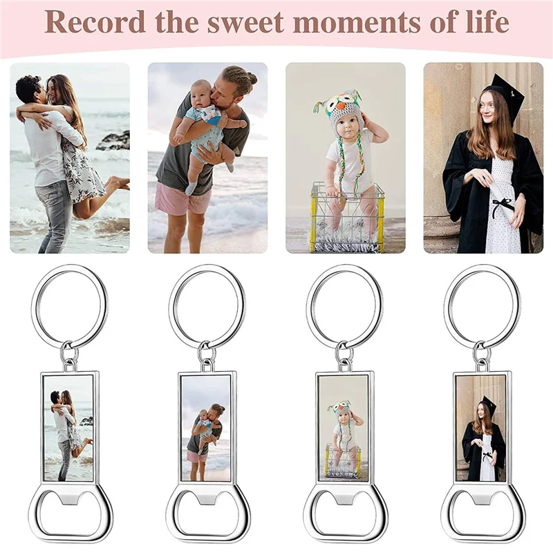 AT44-50Pcs Sublimation Keychain Blanks - Sublimation Keychain Case Or Metal Sublimation Bottle Opener For Heat Transfer,Set A