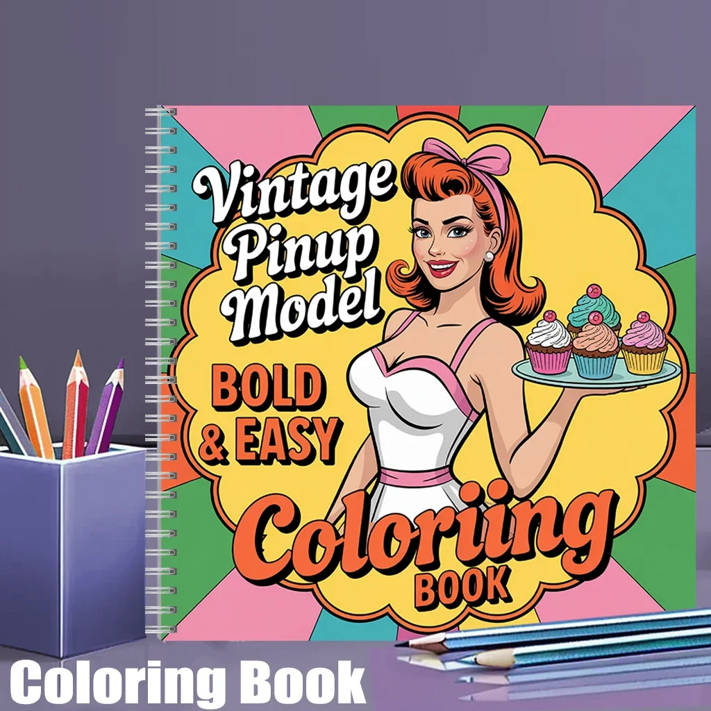 

Винтажная книжка-раскраска для взрослых, подарок на день рождения, школьные принадлежности, милая книжка для рисования для взрослых