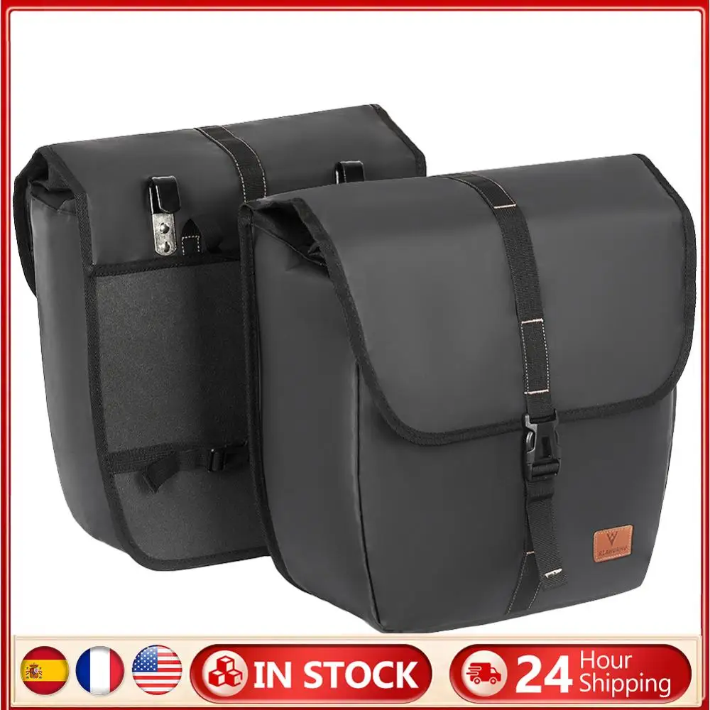 

Bicycle Rear Seat Bag Large Capacity Rear Seat Panniers Pack Waterproof Bicycle Saddle Bag with Handle for Outdoor Riding Travel