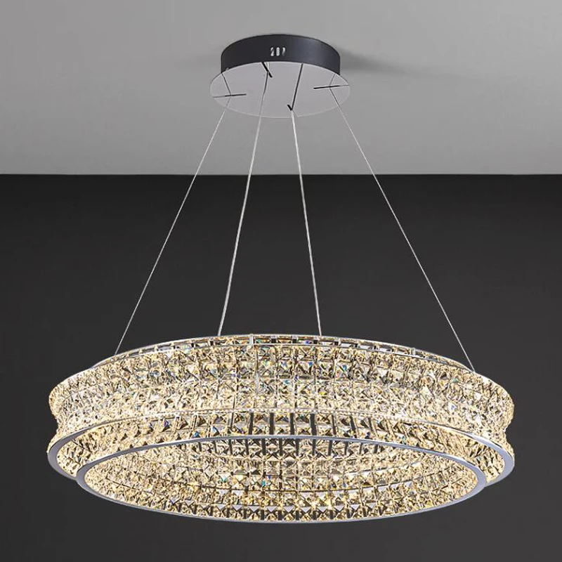 Italian Style Light Luxury Crystal Living Room Pendant Light, Simple And Luxurious Feeling, Villa Dining Room, Bedroom, Hall Mai