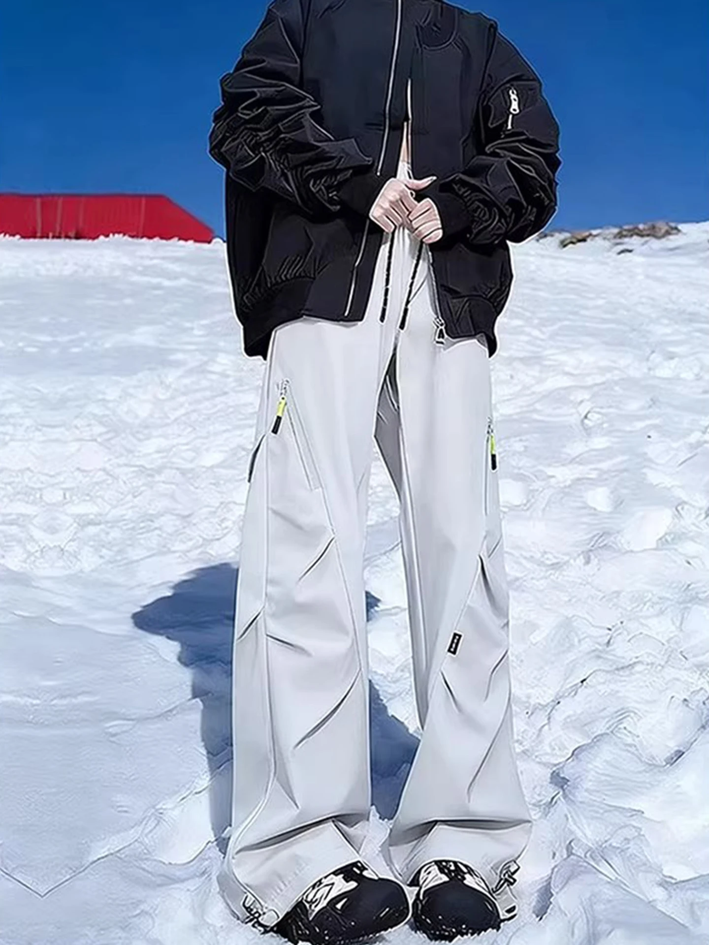 女性用 Thiened Fce 裏地付きスキーパンツ 防寒 防風 防水 ハイキングパンツ カジュアル ストレートレッグパンツ