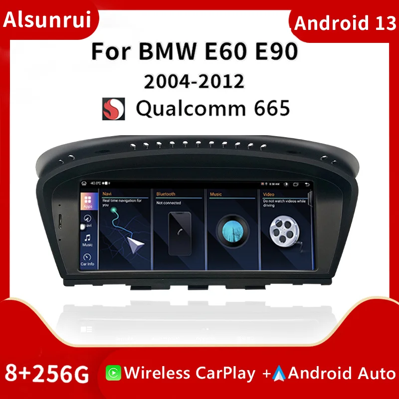 

Snapdragon 665 Wireless Carplay AutoRadio Android 13 For BMW Series 5/3 E60 E61 E62 E63 E90 E91 Screen CICCCC Stereo Multimedia