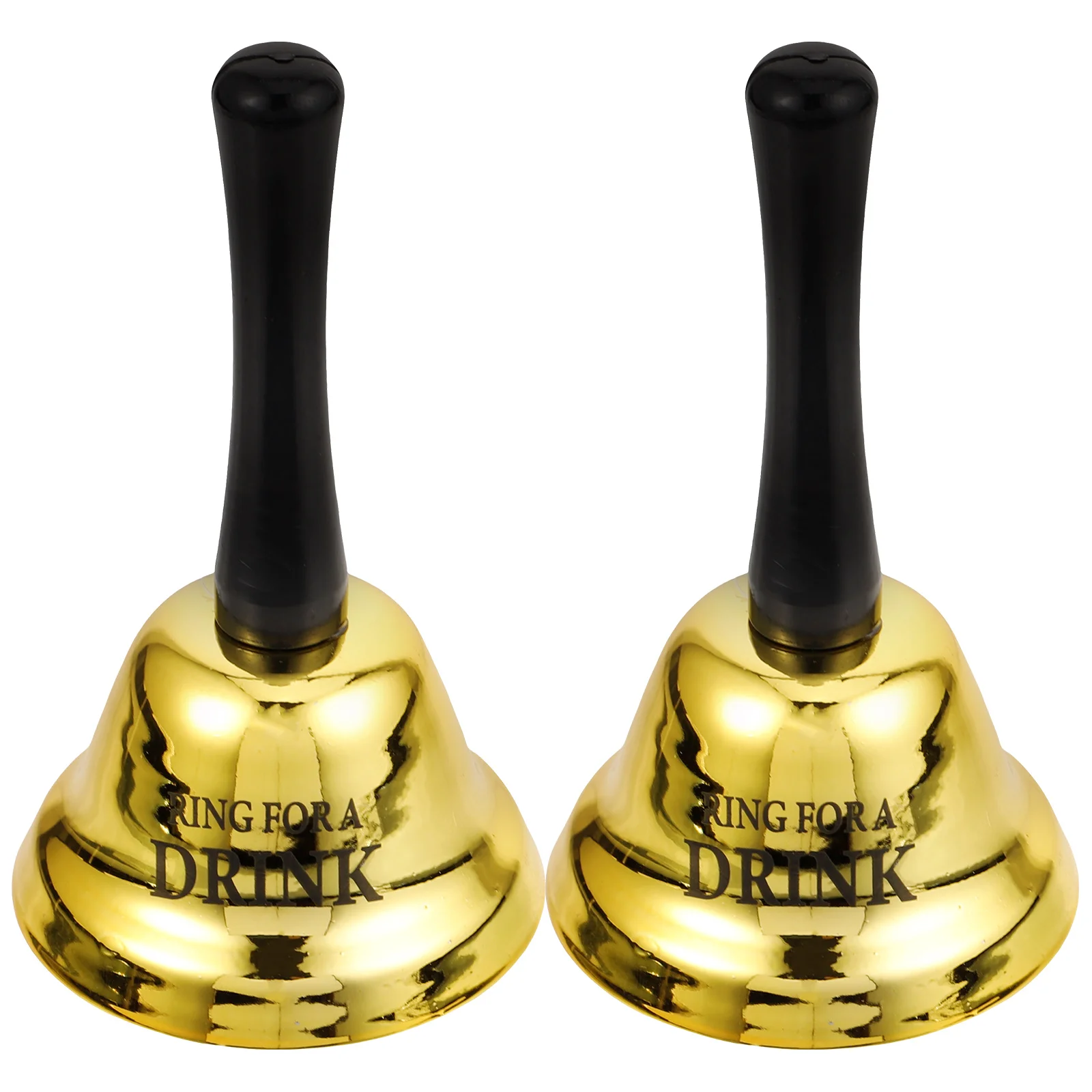 2 Pcs Bar Rattle Service Bell Restaurant Hand Call Handheld Bells Metal Pantry Table