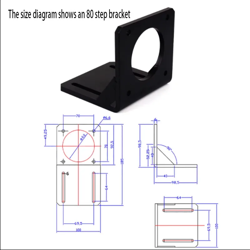 57/60/80/86/110/130 stepper servo planetary reducer bracket reducer horizontal fixed base with 4 screws