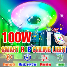 100w-rgb-シーリングランプ-スマート-led-bluetooth-接続-app-リモコン-アンビエントライト-ac100-240v-スピーカー付き-音楽を再生可能