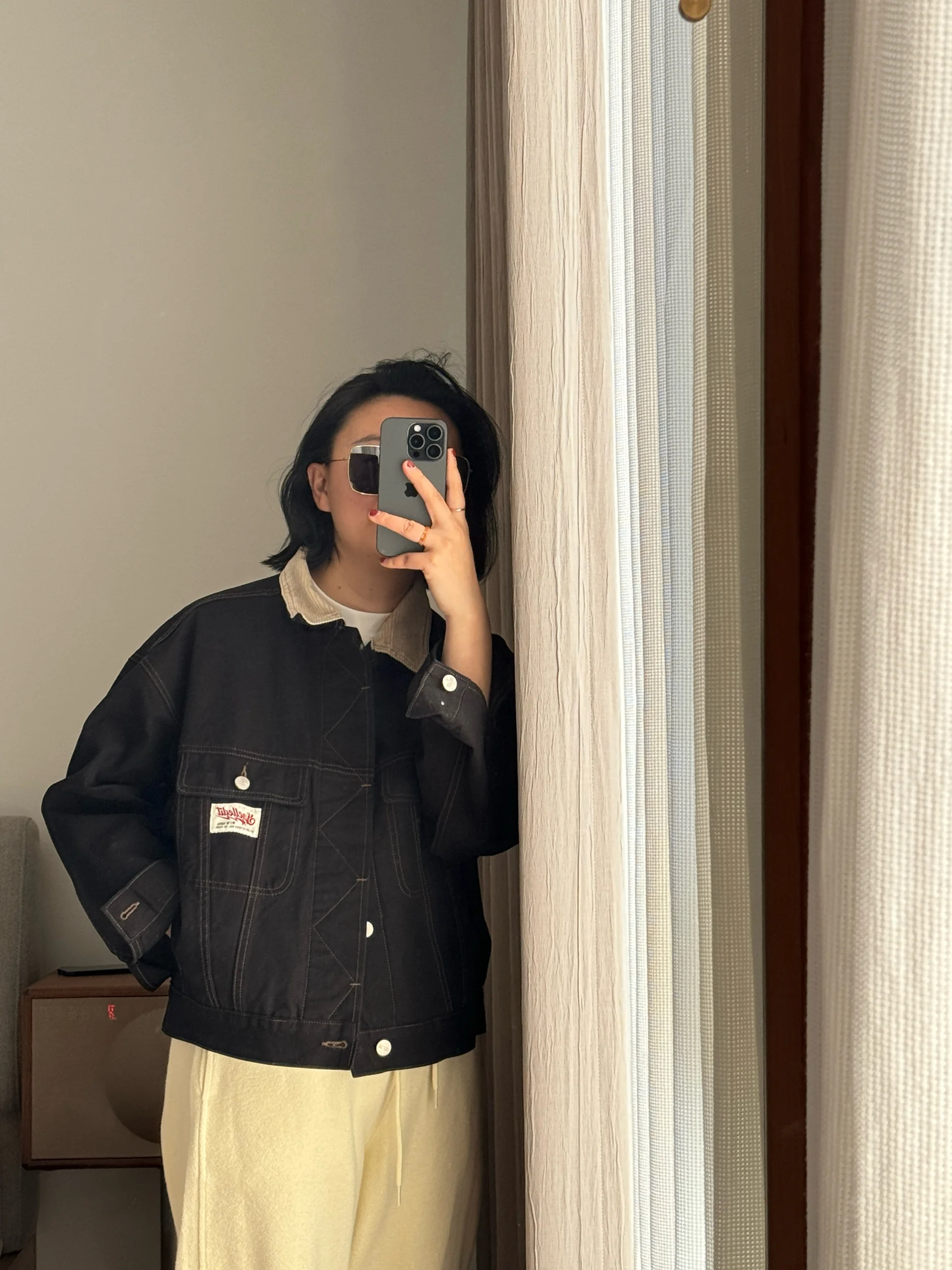 

Loose Cotton Collar Jaet Casual Patchwork Denim Corduroy Faion Outerwear Women's Busin Commute Sle Long Sve