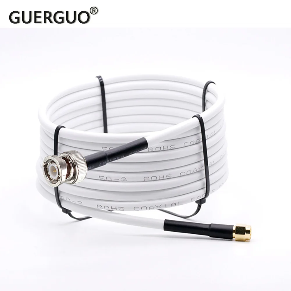RG58 Cable BNC Male to SMA Male Plug RG-58 50 Ohm RF Extension Cable Connector Adapter RF Jumper Pigtail 0.5M 1M 2M 5M 10M 20M