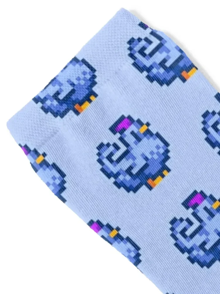 Stardew Valley Pixel Blue Chicken Socks bright garter anti slip football Luxury Woman Socks Men's