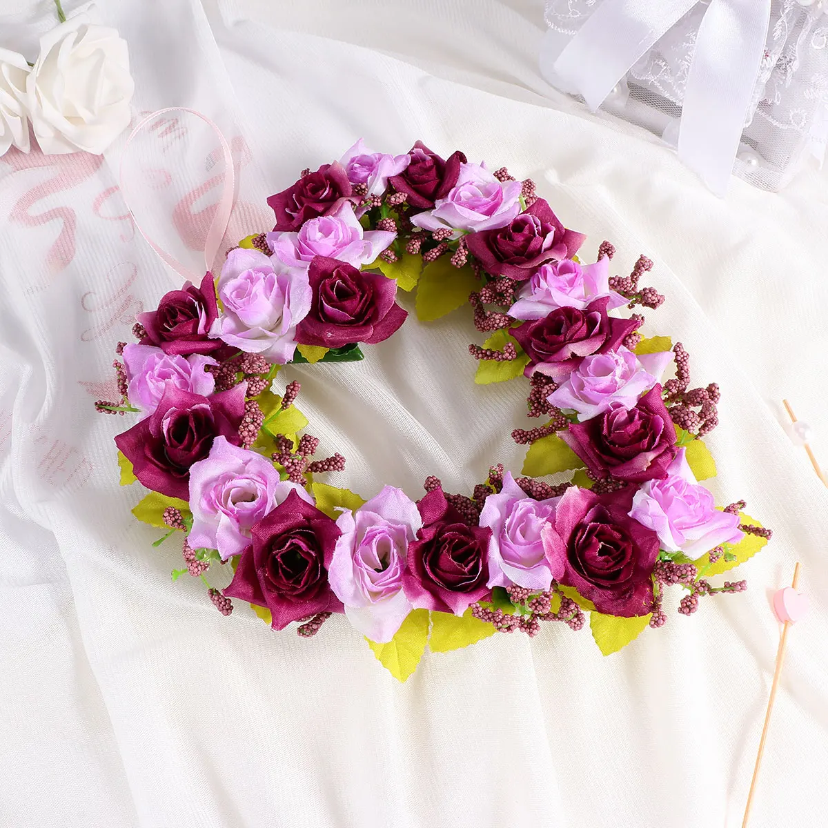 

Wedding Venue Decoration Flower Artificial Garlands Home Small Wall Wreaths Bride