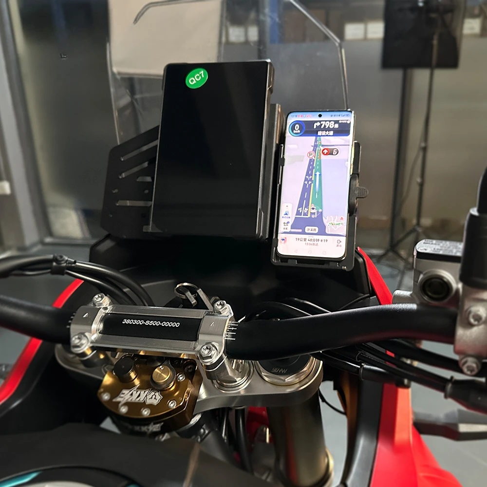 For KOVE 800X 800Rally Motorcycle Aluminum Mobile Phone GPS Navigation Plate Bracket Dash Stabilizer Anti Vibration Holder