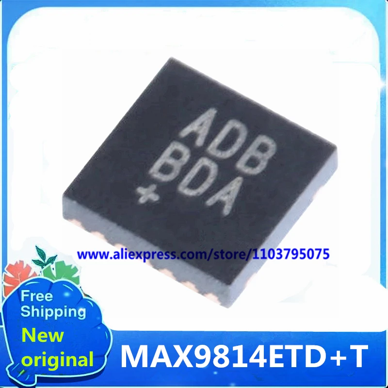 

5PCS-20PCS/LOT 100% New original MAX9814ETD+T MAX9814ETD ABD TDFN-14 Audio Power Amplifier Chip