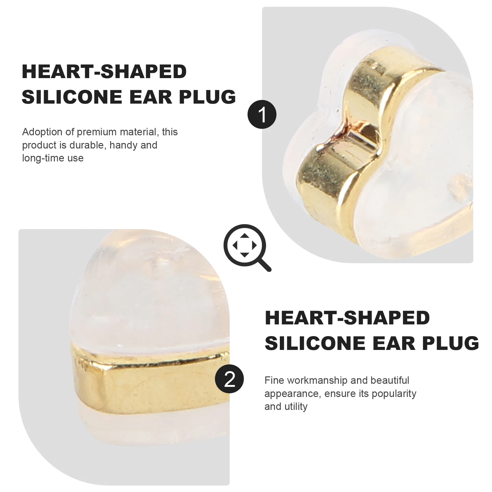 

10 Pcs Earring Material Heart-shaped Earplugs Jewelry Accessories Accessory Backs Trendy Earrings