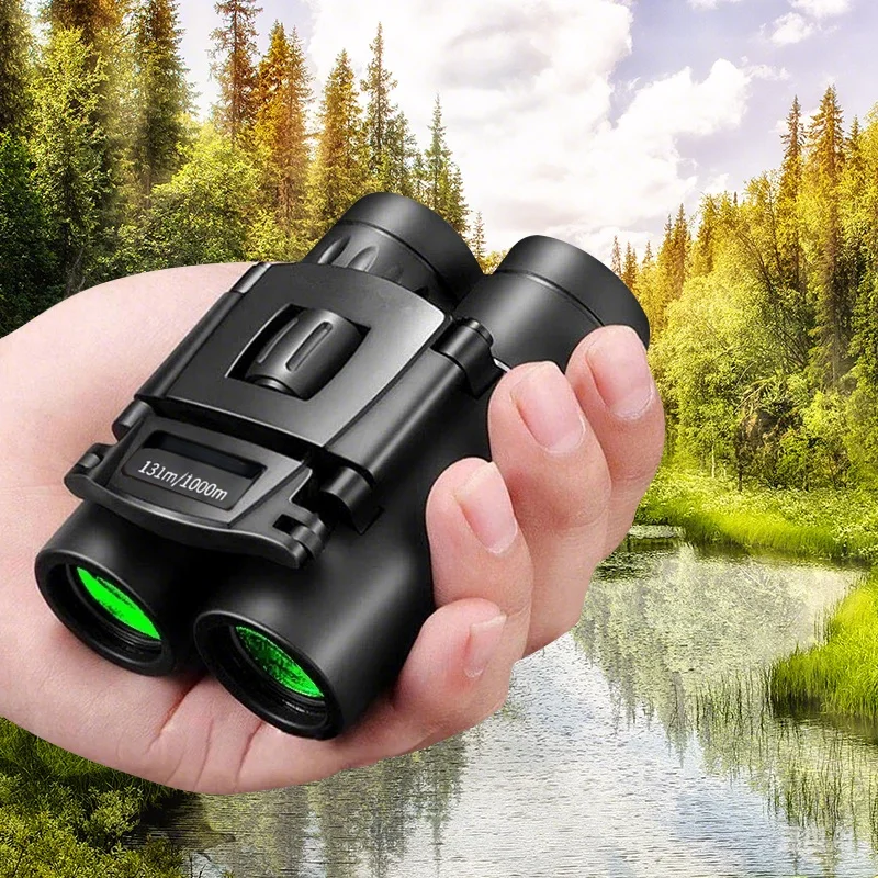 Ultra Clear 10x25 Binoculars Blue Light Coated Manual Focus Multi Layer Coating Outdoor Travel Camping Gear Compact Portable
