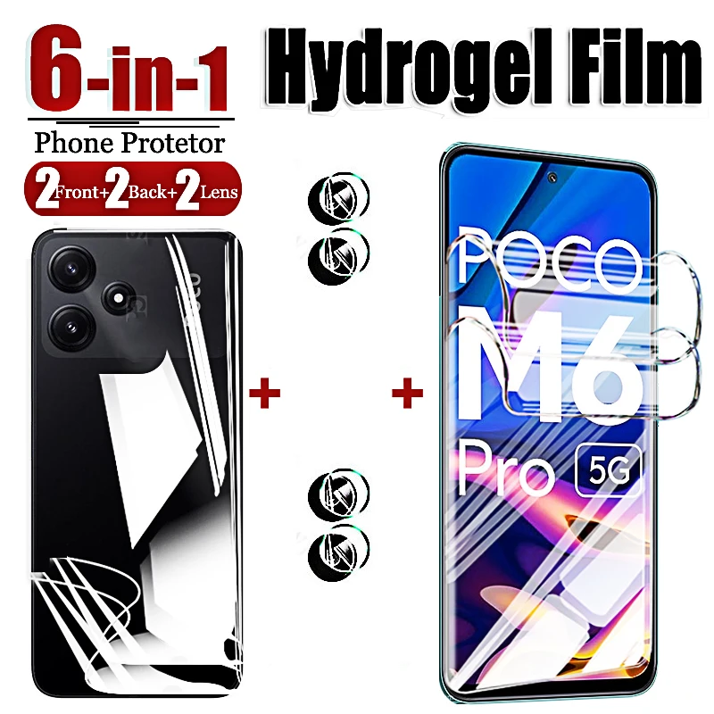 

Hydrogel Film for Xiaomi Poco M6 Pro 5G Pocco Poxo M5S M4 Pro 5G M3 X5 X4 X3 F4 F5 Screen Protector Camera Lens Soft Glass Film