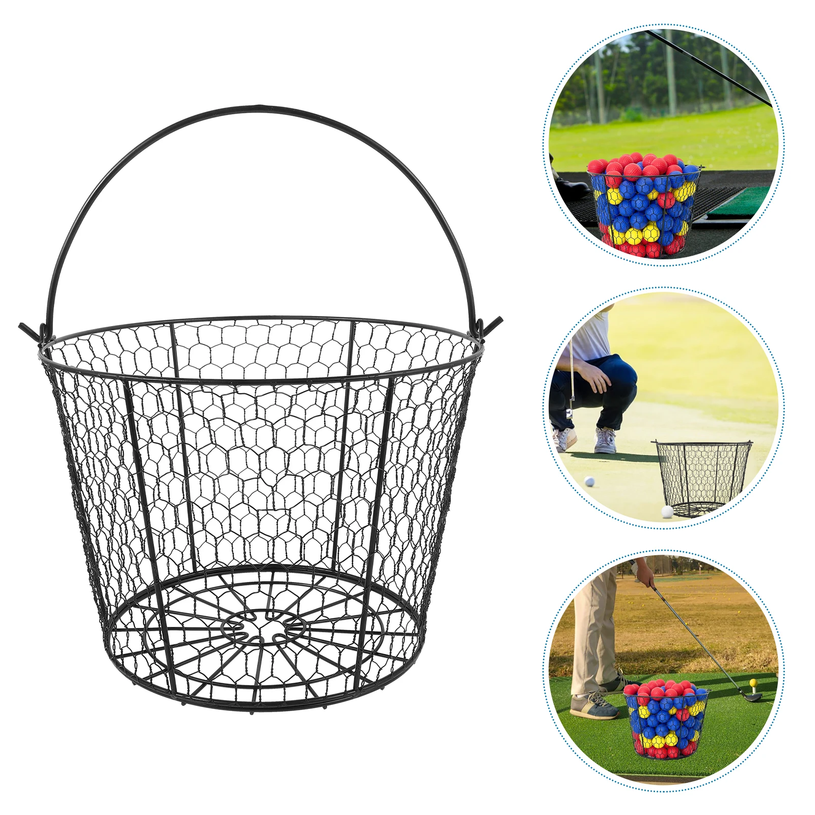 

Stainless Steel Storage Basket Portable Outdoor Sports Club Accessory Metal Container For Golf Training Ball Storage Basket Golf