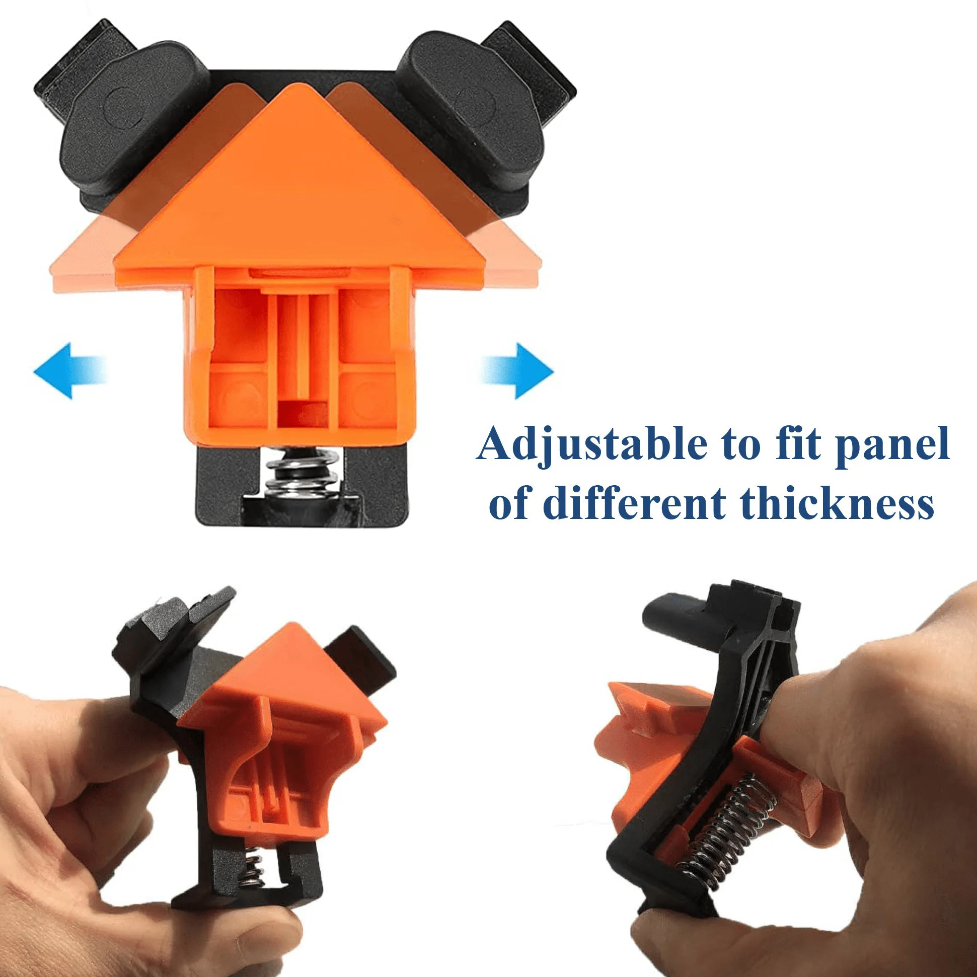 4pcs 90-Degree Angle Clamps - Adjustable Woodworking Corner Clip Fixer, Right-Angle Clamping Hand Tool