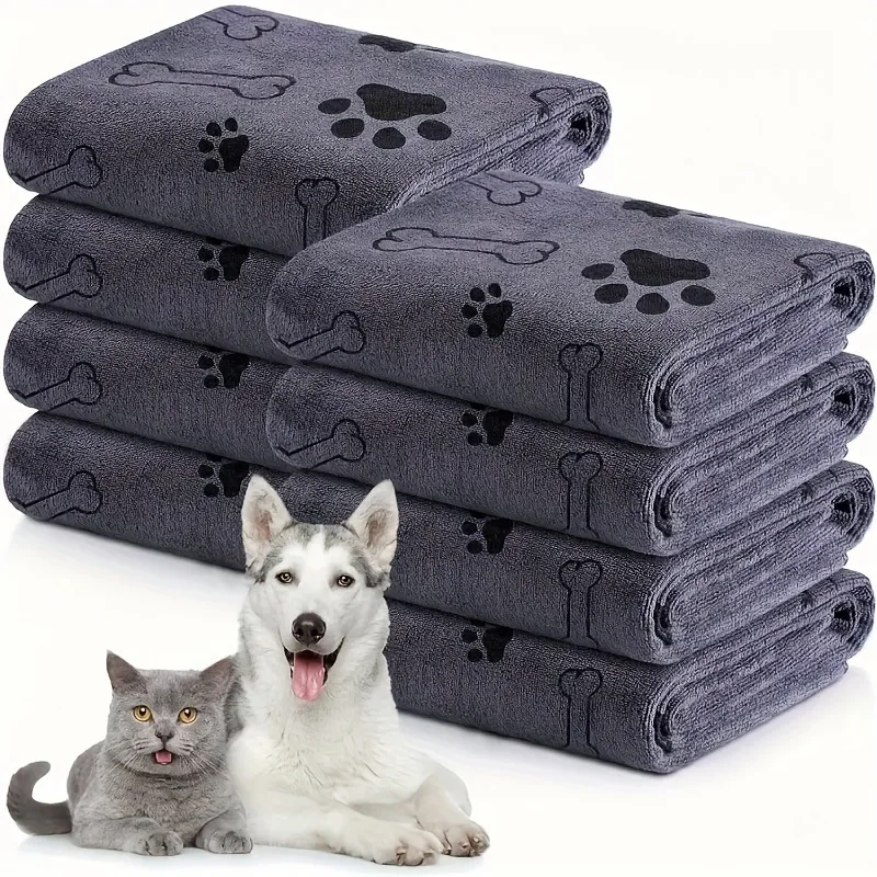 Pet Towel Quick Dry Dog Towel Bath Robe Soft Fiber Absorbent Dog Cat Bath Towel Pet Cleaning Grooming Supplies