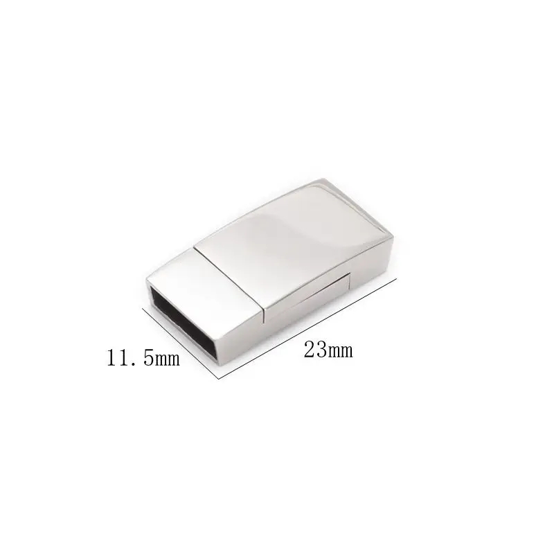 10Pcs 316L Stainless Steel 10x3mm Hole Magnetic Clasps for Leather Bracelet Lace Buckles Connectors Jewelry Closure Accessories