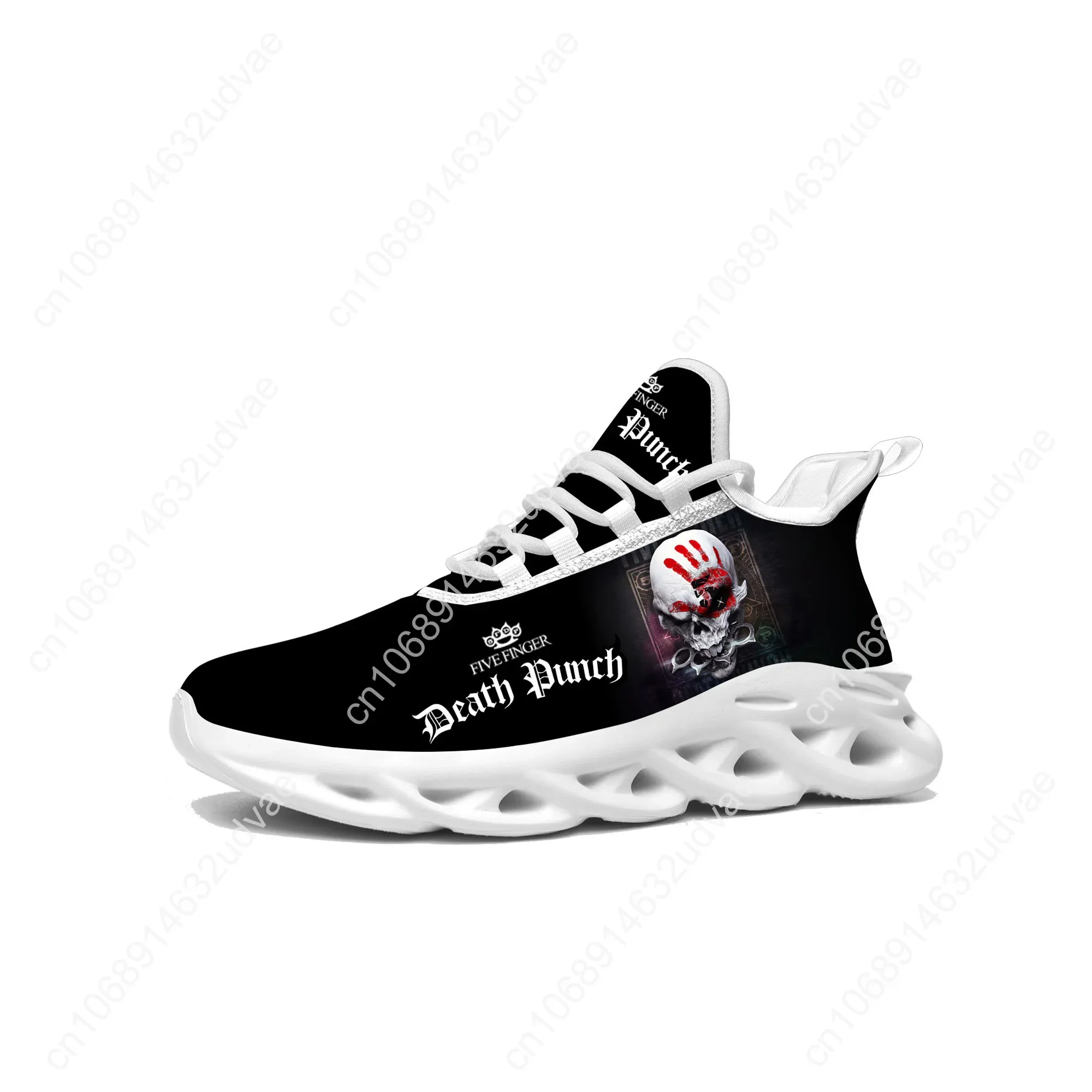 Five Finger Death Punch Sports Sneakers Mans Womans Running Shoes Sneaker Lace Up Mesh Footwear Tailor Made Shoe White view 2
