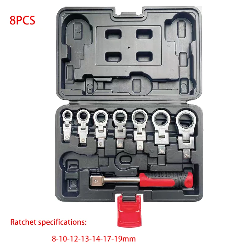 Ratchet Wrench Shaking Spanner Head Interchangeable Combination Set Rotatable 180 °Removable Flexible Torque Spanner