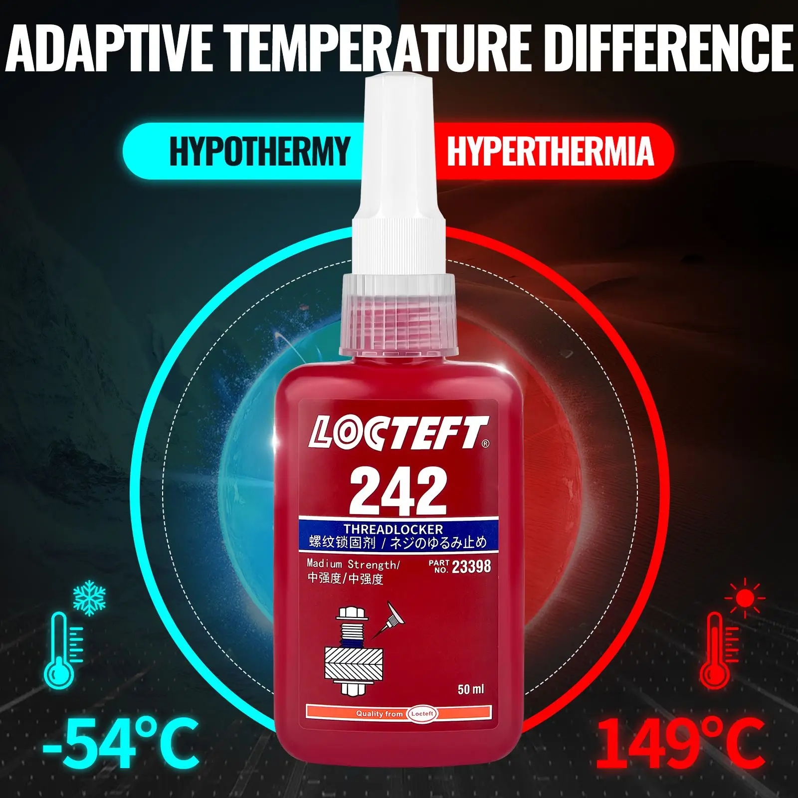 50ml Threadlocker 222 242 243 263 271 272 290 Screw Glue Quickly Cured Thread Locking Agent Anaerobic Adhesive Glue Anti-Loose