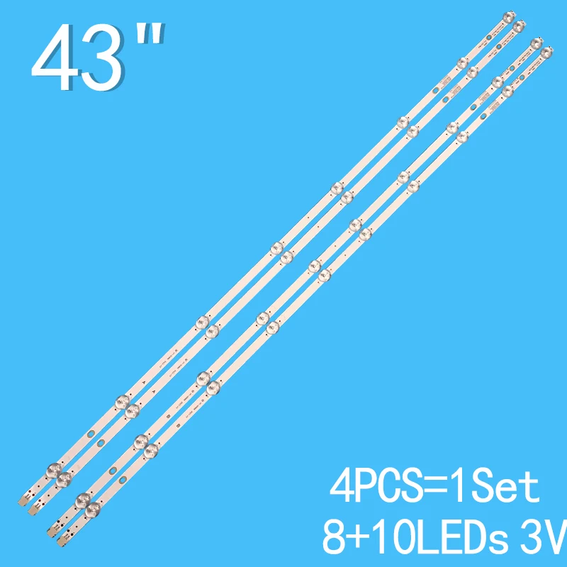 Strip lampu latar LED 4 buah/lot untuk TX-43GX555E TX-43GX555B TX-43GX551B TX-43GS352B TX-43GS350E TX-43FX555E TX-43FX555B TX-43FX551B