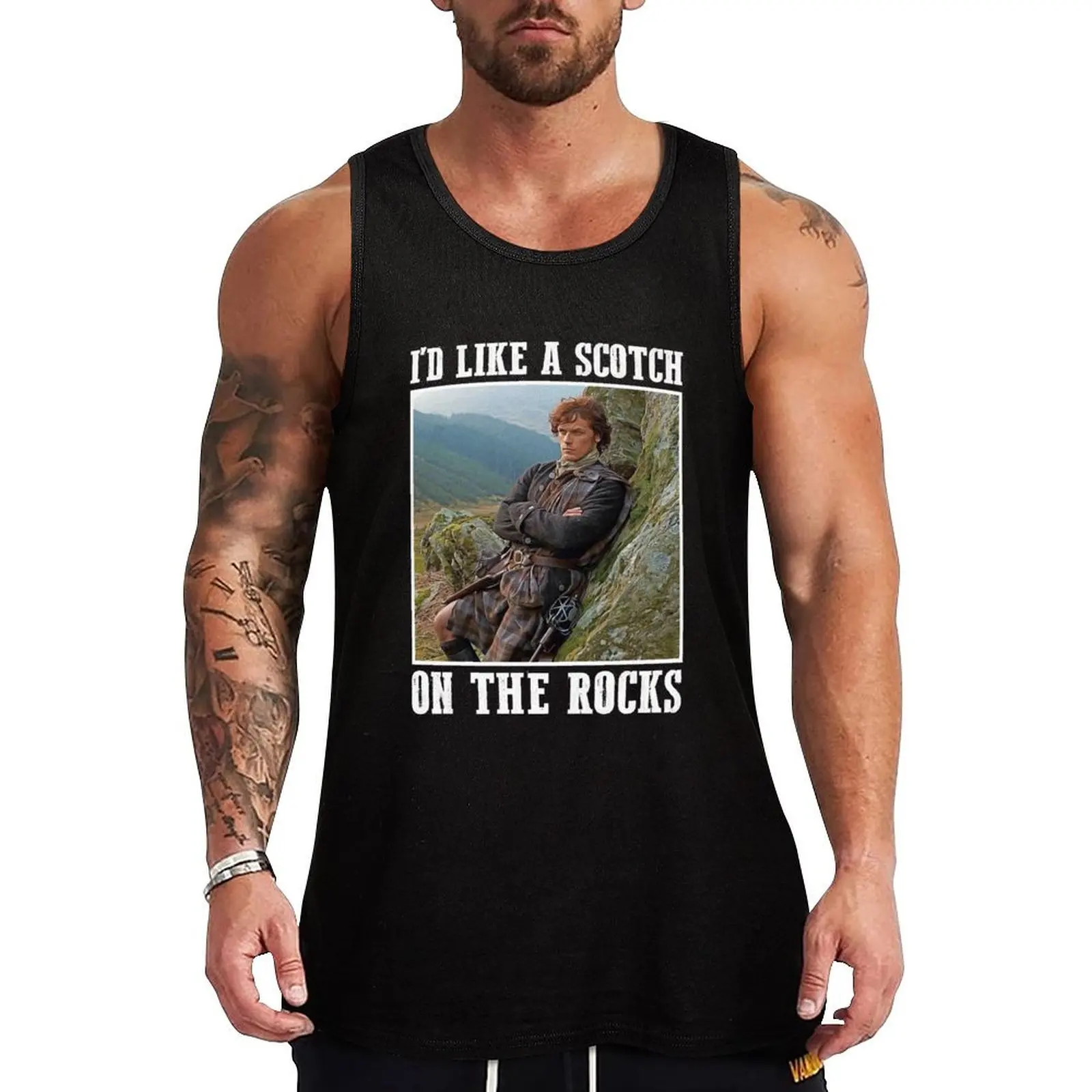 I'd Like a Scotch on the Rocks Outlander Tank Top gym Vest male Men's gym t-shirts