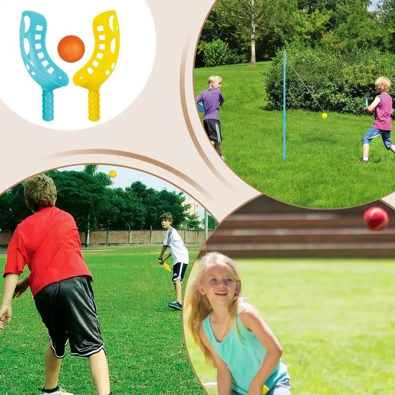 Juego de pelota de pala, divertido juego de lanzamiento, colorido, deportes al aire libre, juguetes de playa reutilizables para el día del campo, reunión familiar, uso diario