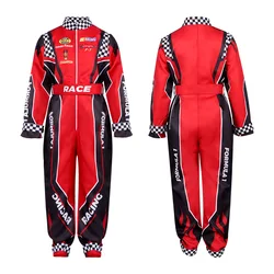 Racer Cosplay Costume Red Classic One-Piece Training Racing Uniform Suit For Children Halloween Karting Jersey Clothes