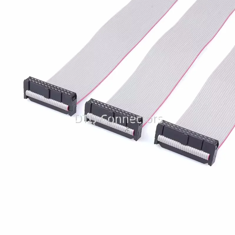 1PCS 1.27MM/2.0MM/2.54MM Pitch FC-6/8/10/16/20/40/50 Pin 20/30/50/CM Gray Flat Ribbon Jtag Isp Download Data Cable 1.27 2.0 2.54