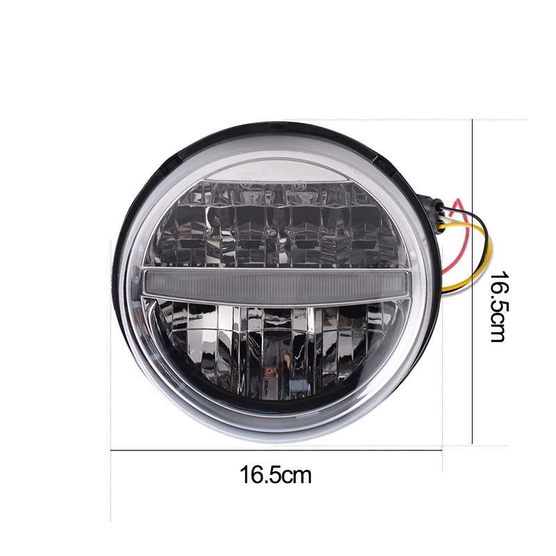 Emark pass Motorcycle original type  chrome LED headlight For Vespa GTS 300 2019 Year