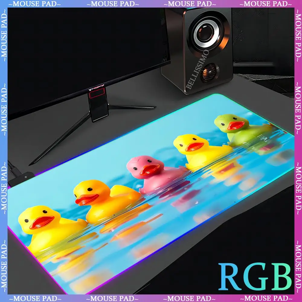 

Mouse Pad RGB Multicolor Duck Computer Accessories LED Gaming Mouse Pads Desk Pad Gaming Desk Protective Pad Neon Keyboard Pad