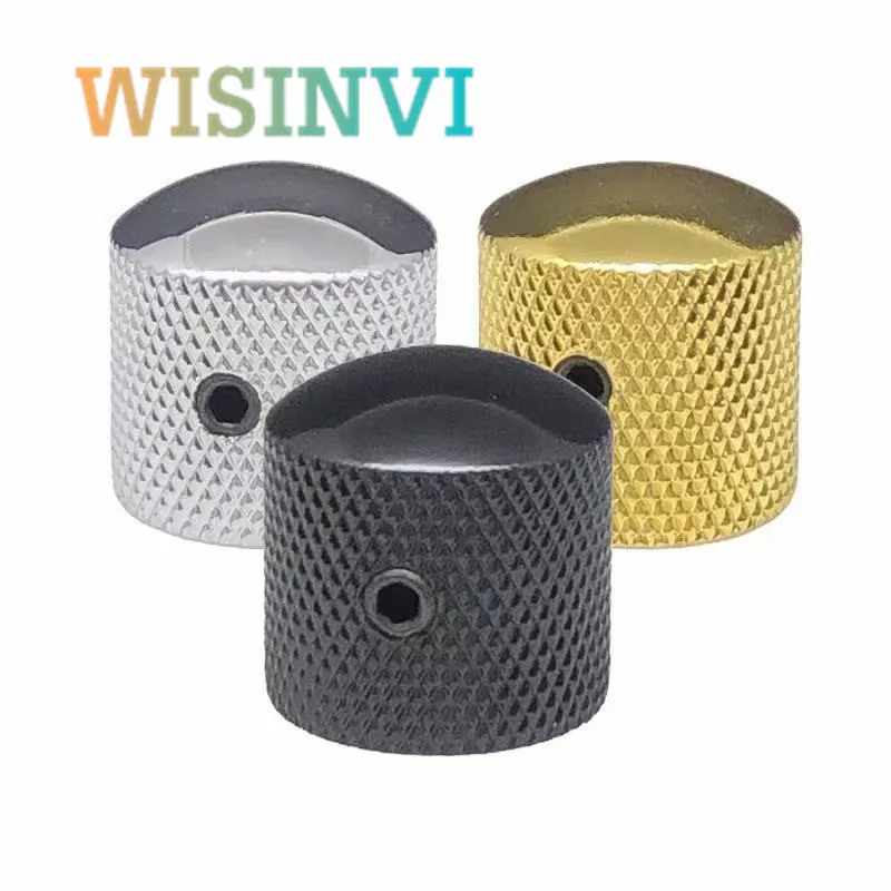 

2PCS 18x19mm Metal Plating knob potentiometer knob Electric guitar electric bass knob arc top volume and tone circular hole 6MM