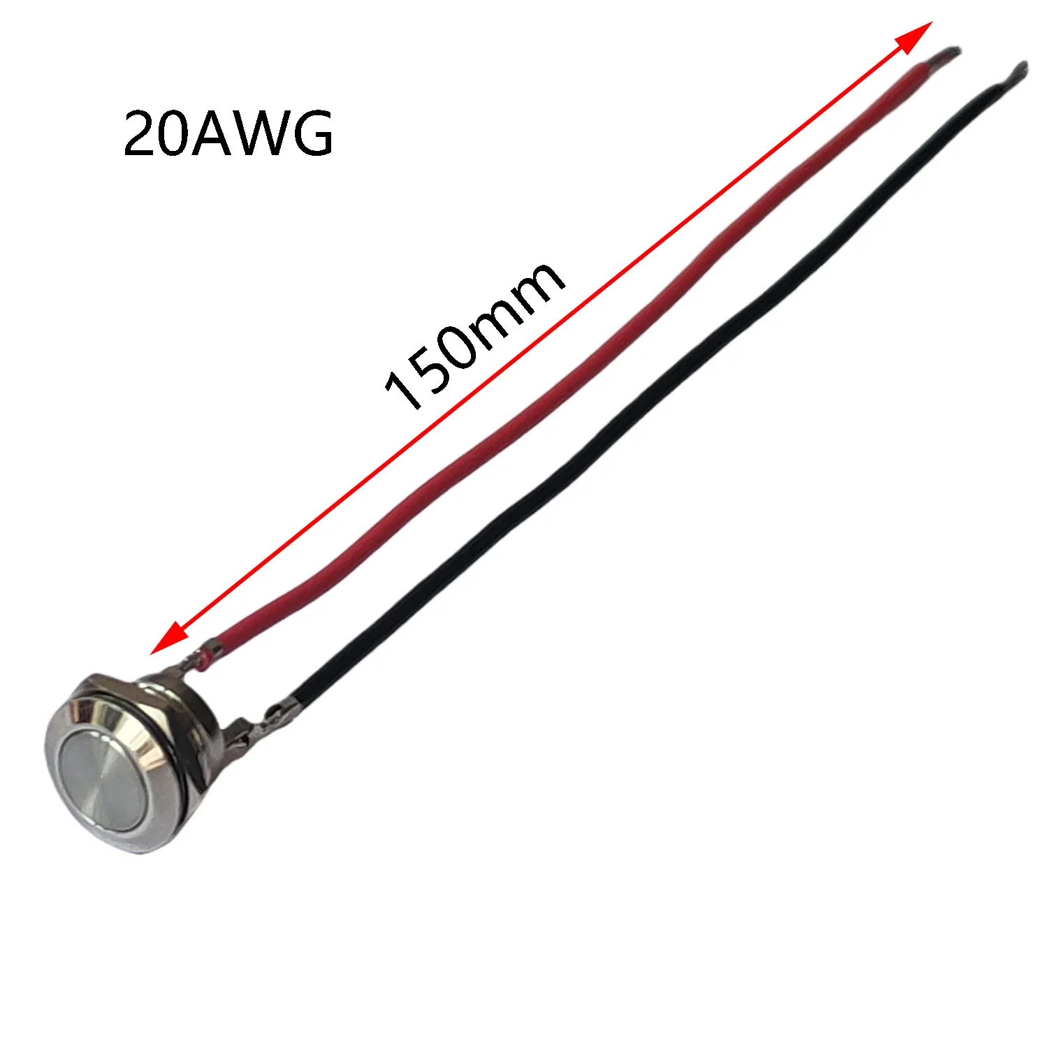 مفتاح زر معدني قصير للغاية ، 12 فولت ، 50mA ، بدون ضوء ، بدون قفل ، لحظة ، إعادة ضبط تلقائية ، زر النقر ، رأس مسطح ، 2 دبوس