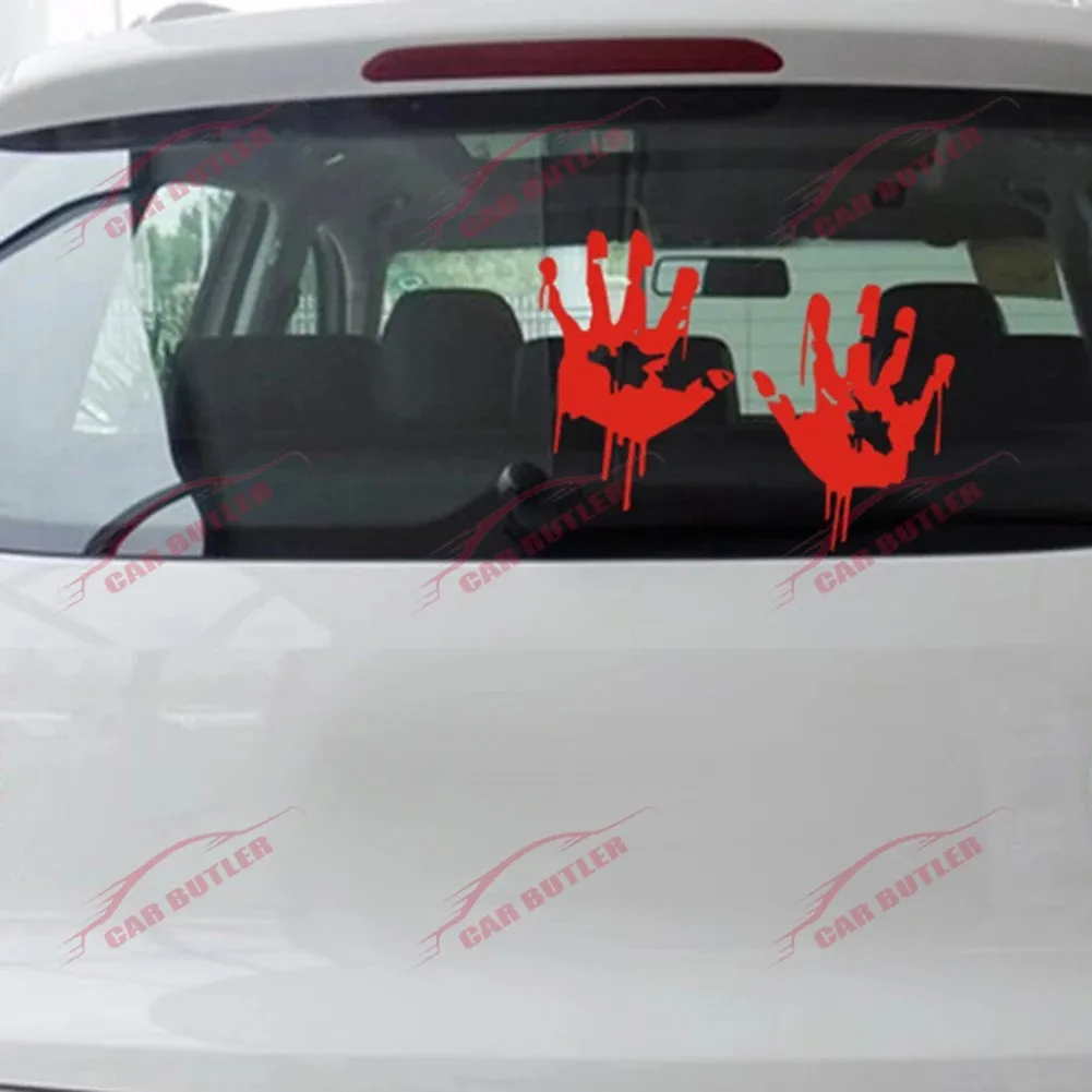 Personality Zombie Bloody Hands Print Car Sticker Suitable for Rear Windshield Waterproof PVC Vinyl for Window Motorcycle Racing