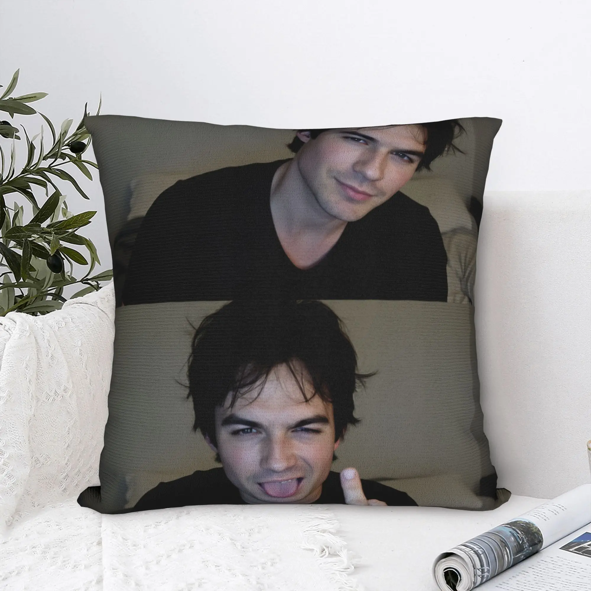 Damon Salvatore The Vampire Diaries  Pillow Case  Soft Pillow Cover Funny Pillowcases For Wedding Party Home Decor