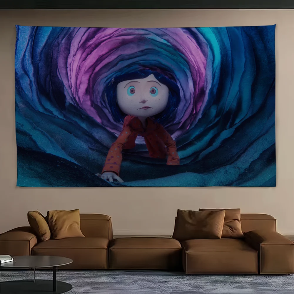 مضحك كول C-الورالين فيلم الكرتون نسيج خلفية معلقة القماش غرفة نوم نسيج غرفة ديكور الجمالية نسيج الجدار الشنق