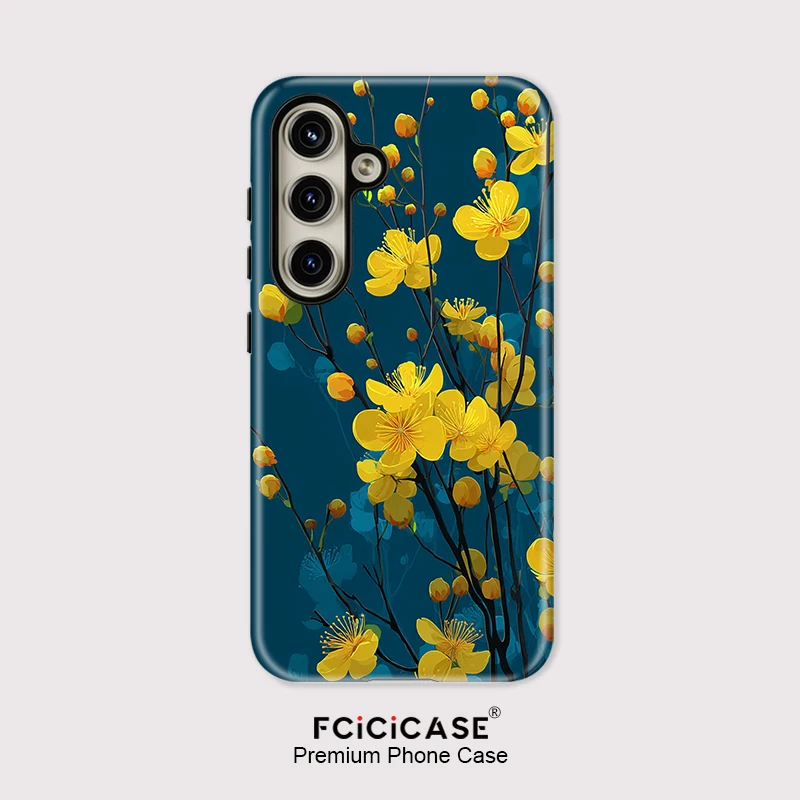 

Fcicicase Phone Case For Samsung Galaxy A56 A 56 5G A16 A36 A26 Luxury Flower Pattern Shockproof Double-layer PC TPU Capa