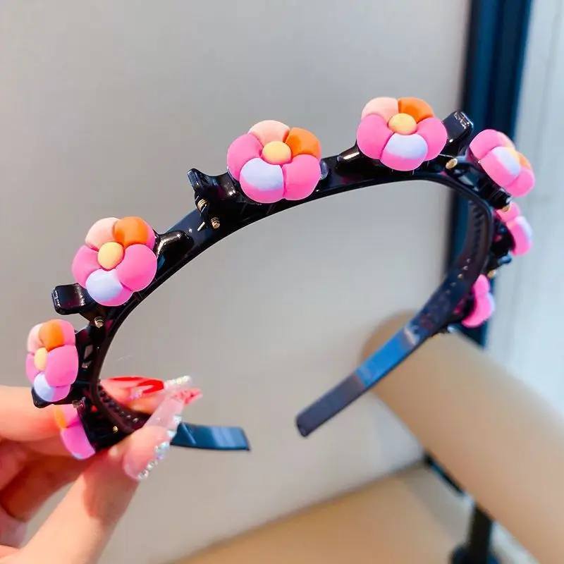 Детская плетеная повязка для волос с героями мультфильмов, милая повязка на голову в корейском стиле для детей, модные аксессуары для волос для девочек