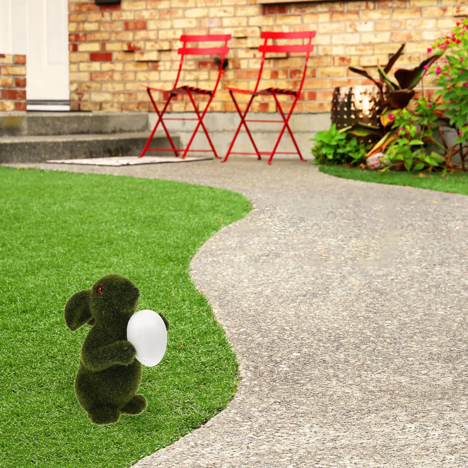 

Sturdy Lifelike Moss Rabbit Statue Small Easter Bunny Ornament for Holiday Decor Indoor Outdoor Garden Tabletop Micro Landscape