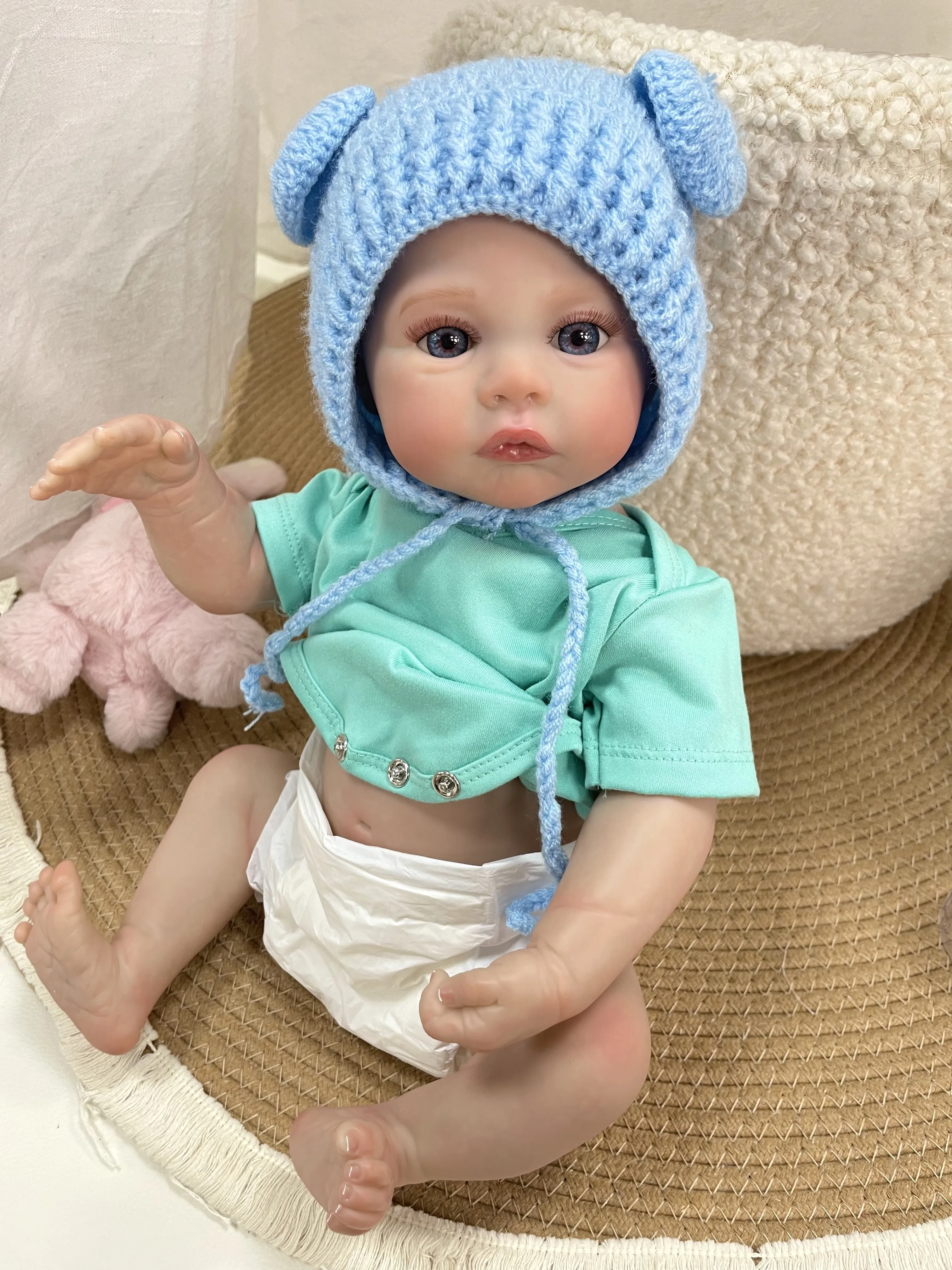 

Cokela 50CM newborn reborn doll sexy realistic Soft Touch cuddly baby multiple layers painting 3D skin with visible veins