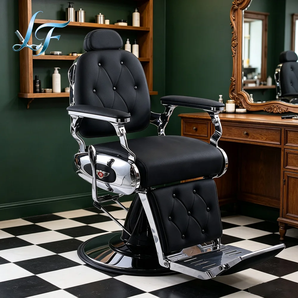 Reclining Barber Chair For Men Oil Head Haircut Shave Facial Perm Dye Net Red Salon Professional Cutting Seat