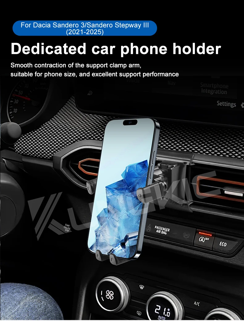Für Dacia Sandero 3/Sandero Stepway III 2021 2022 2023 2024 2025 Auto Schwerkraft Magnetische Telefon Halter Halterung GPS Navigation Stehen – Detail 1