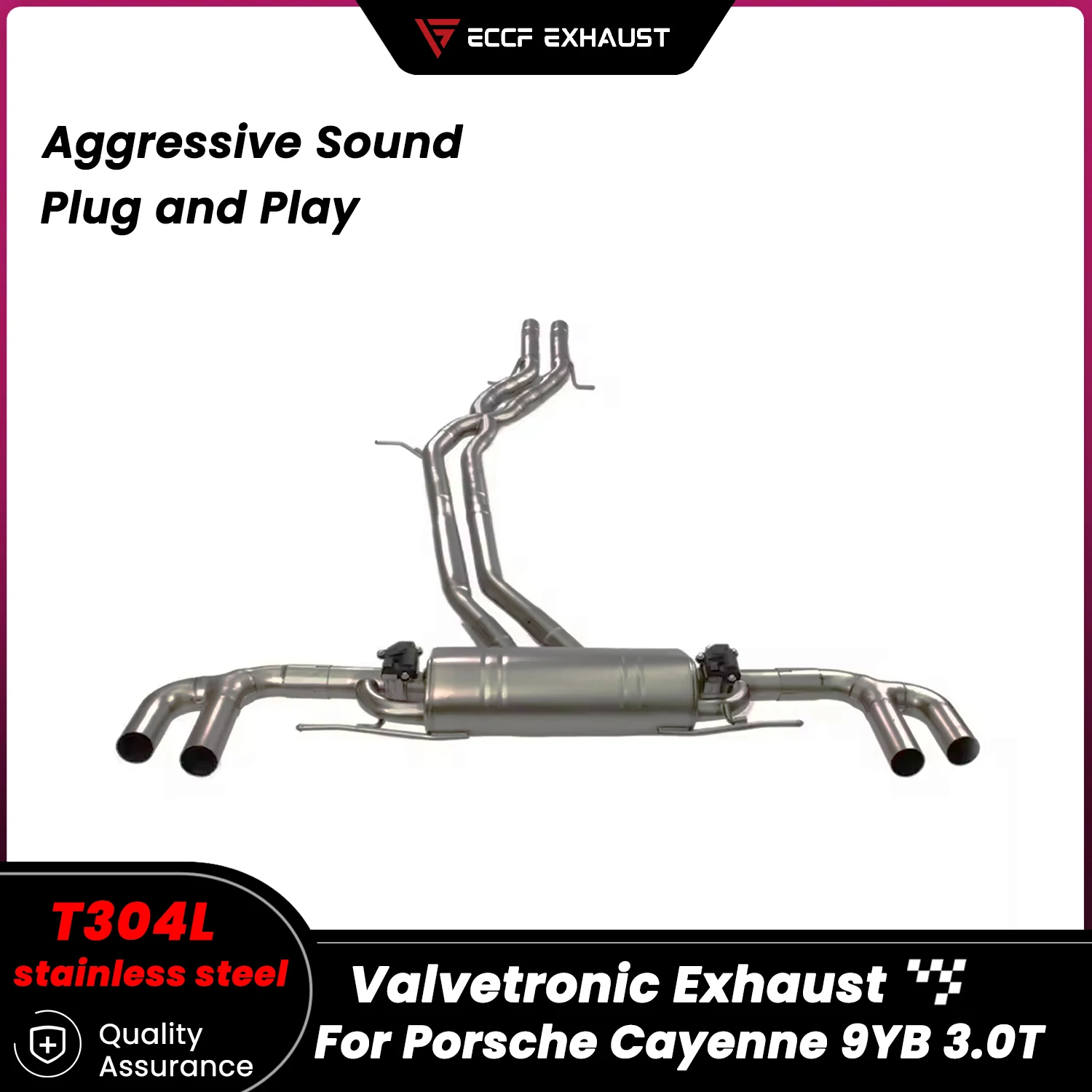 

Спортивная выхлопная система Catback Valvetronic из нержавеющей стали для Porsche Cayenne 9YB 3.0T, свободно регулируемое управление звуком