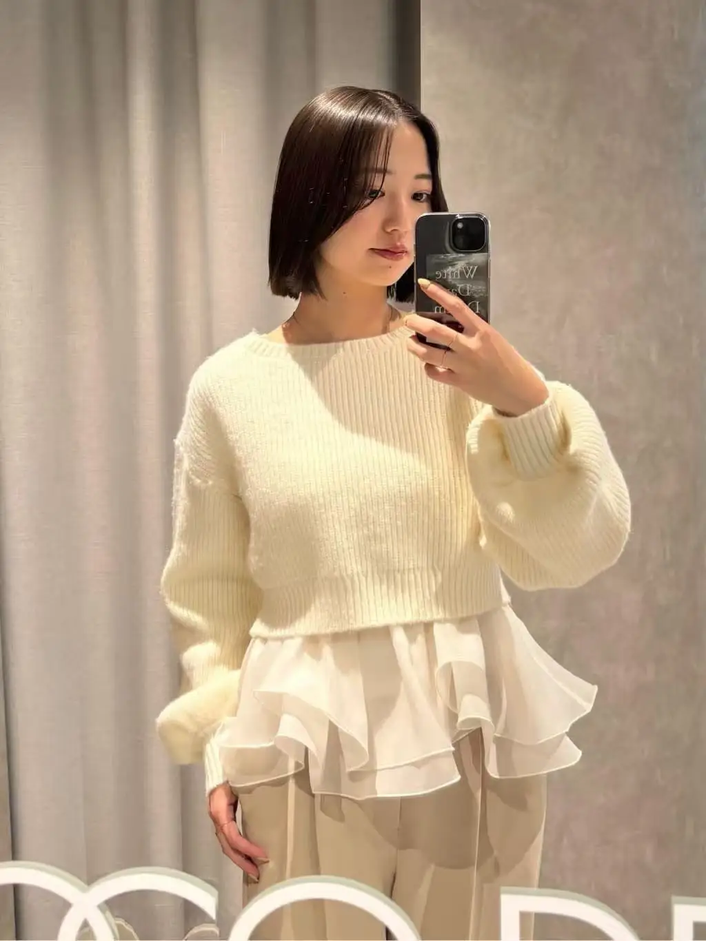 

Sweet Knitted Sweater Ruffle Sleeve Blouse And Vest Set Elegant Loose Fit Long Sleeve round Neck Warm Thick Autumn Winter Outfit