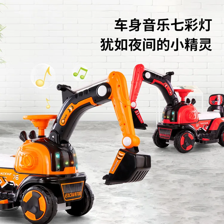 Excavator Toy Car Engineering Vehicle Boy Oversized Can Sit and Ride Excavator Children\'s Electric Excavator Can Sit on People