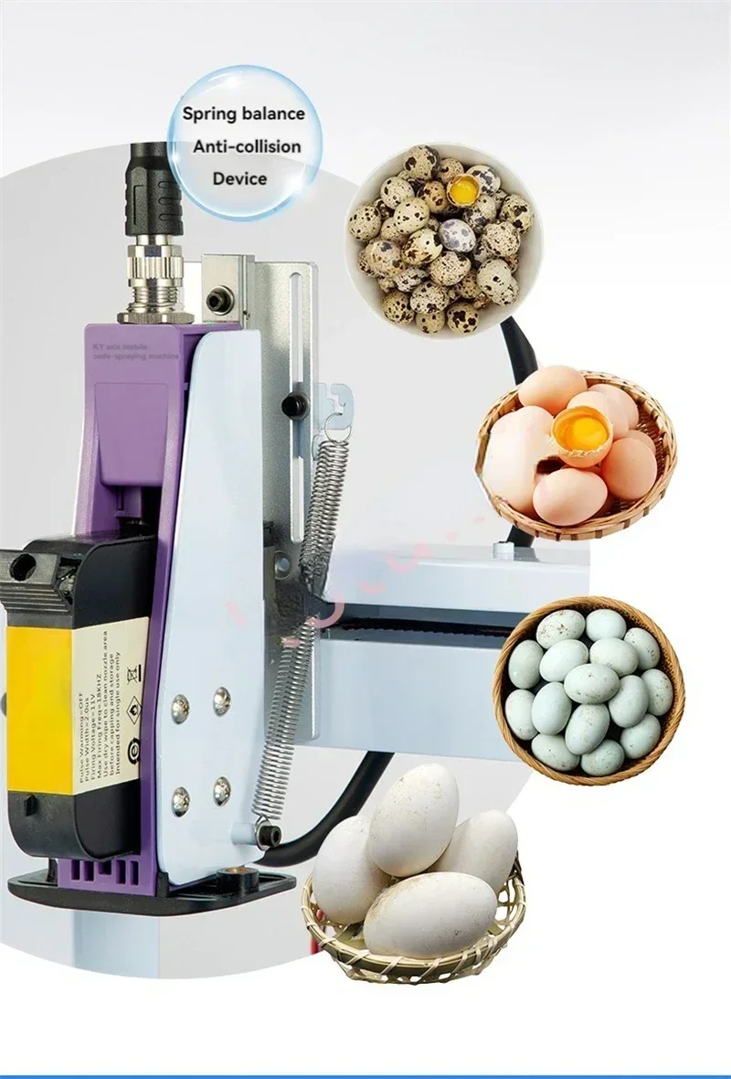 Egg Inkjet Printer Printing Device For QR Barcode Variable Date Expiry Date Number Logo Hen Duck Pigeon Eggs Marking Equipment